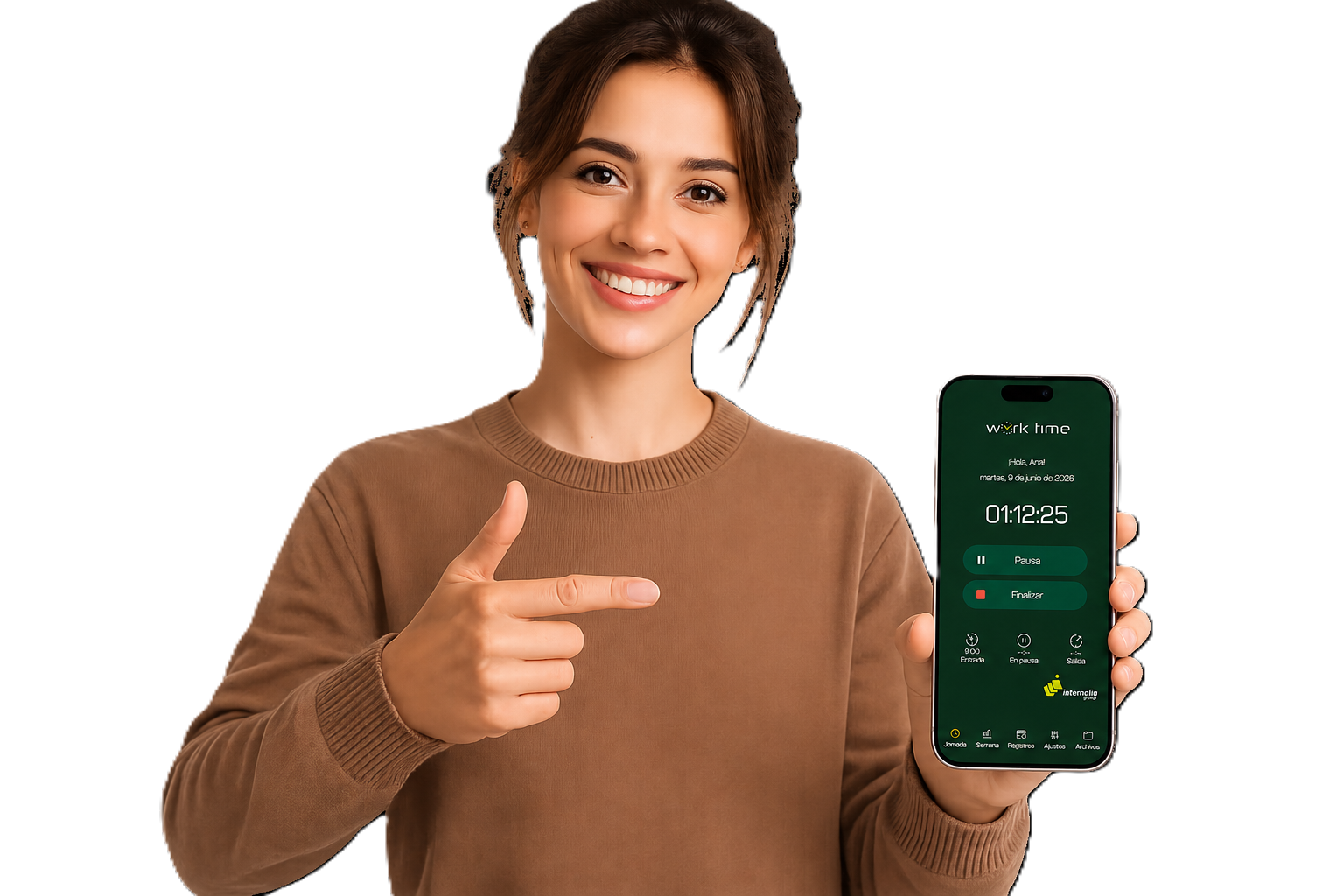 mobile app Work Time working hours active counter